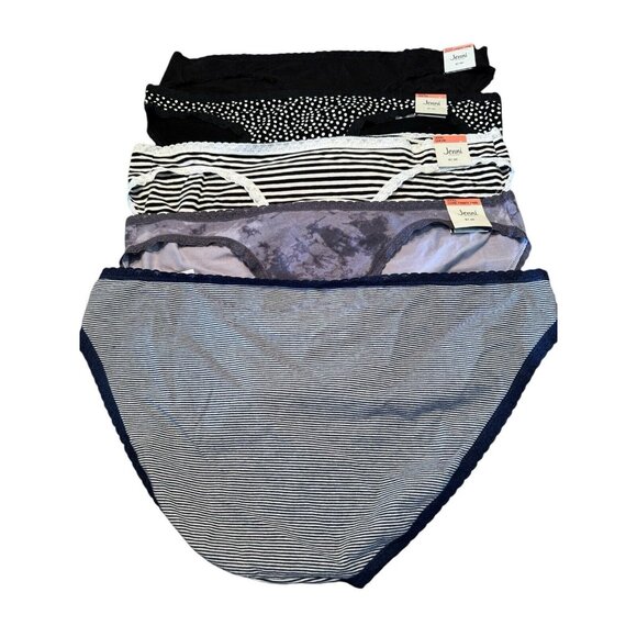 Lot of 5 Jenni Women's Sz 3XL Lace Trim Cotton Bikini‎ Panties Underwear - Picture 2 of 2